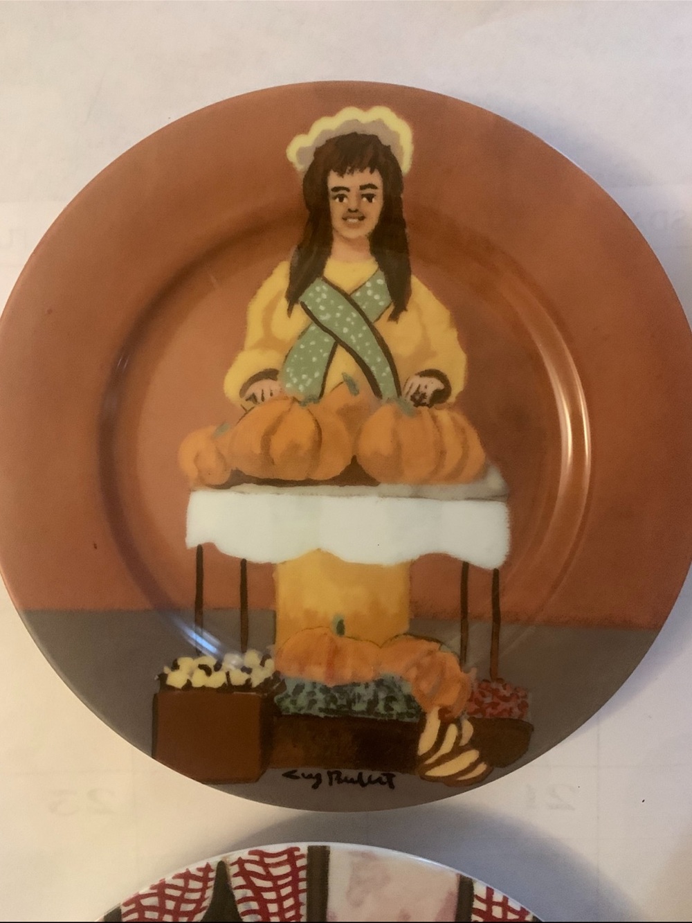 Guy Buffet Collection GBC “La Citrouile Dame” porcelain salad bread plate.